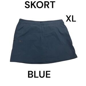 32 DEGREES COOL Skort Size XL Blue 3 Pockets Front Zip Golf Hike Athleisure